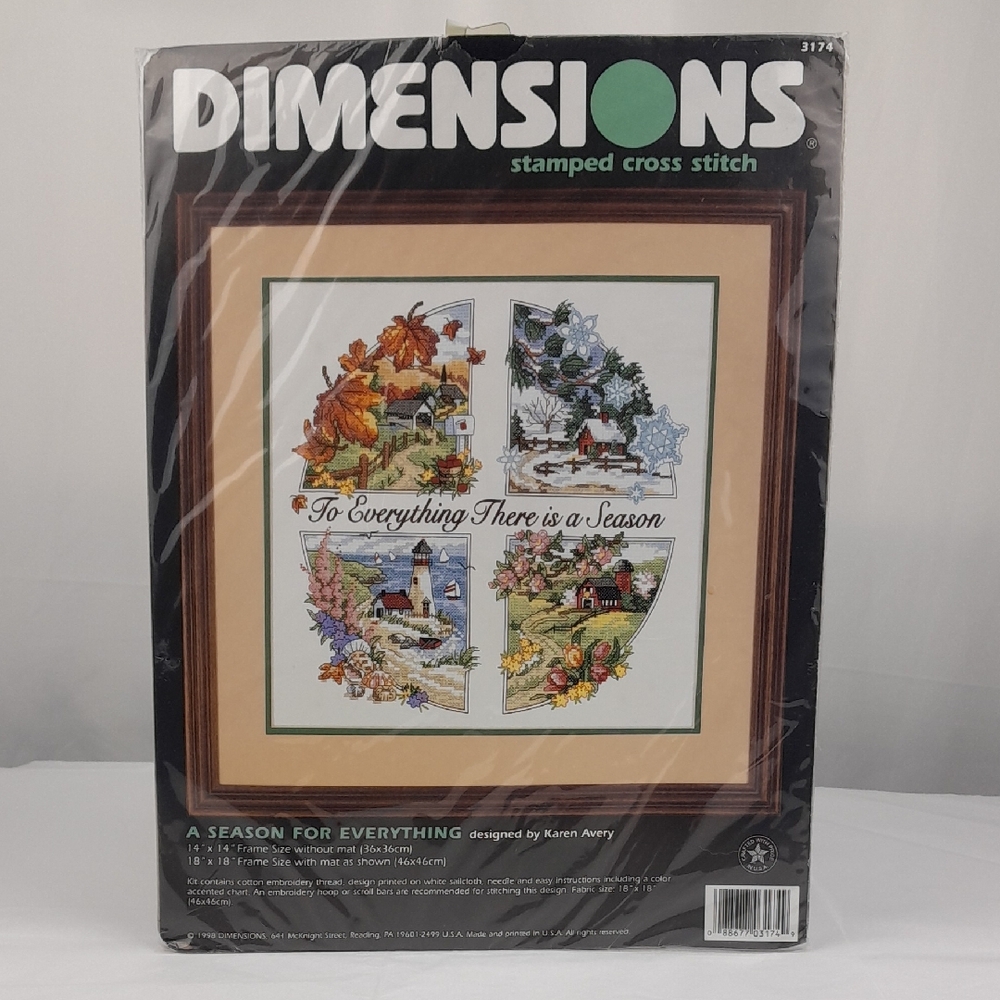 Vintage Dimensions Stamped Cross Stitch Kit A Season For Everything Embroidery